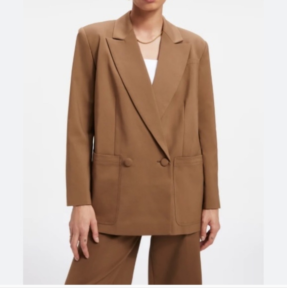 Good American Executive Oversized Blazer Camel Brown  Tan GJK0063 Size 3 L
